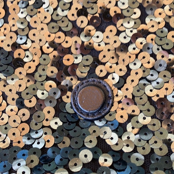 Juicy Couture Blk Velvet with Greenish Blue Iridescent Sequins & Blk Bow Clutch - Picture 6 of 16